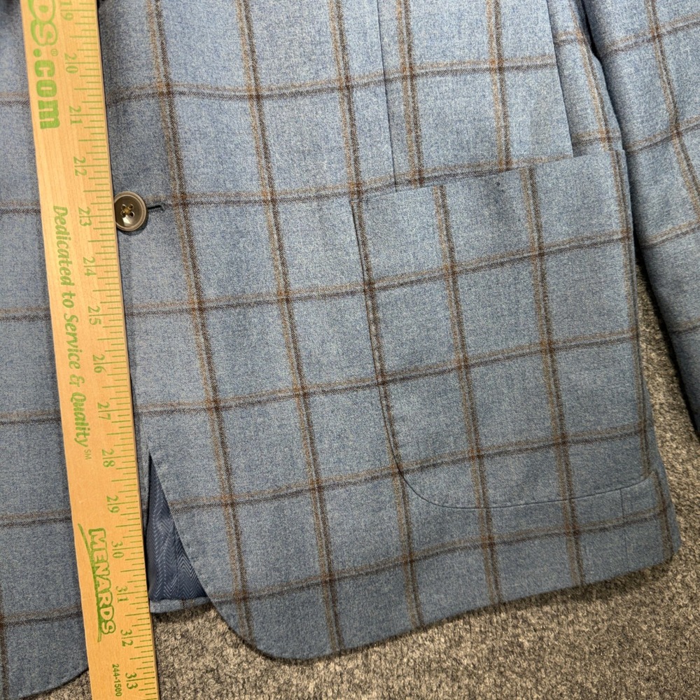 Joseph Abboud Heritage Windowpane Blazer Mens 44 Long Blue Reda Super 130s Wool - Picture 13 of 16